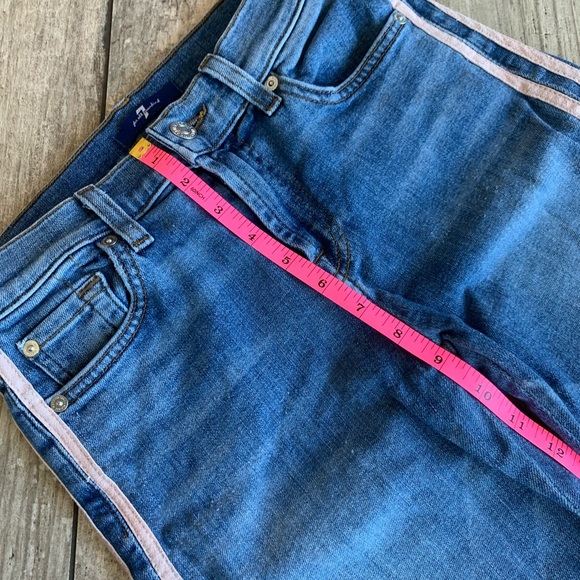 • 7 For All Mankind • Roxanne Straight-Leg Ankle Stripe Denim Jeans • 26 • $229 - Picture 7 of 15